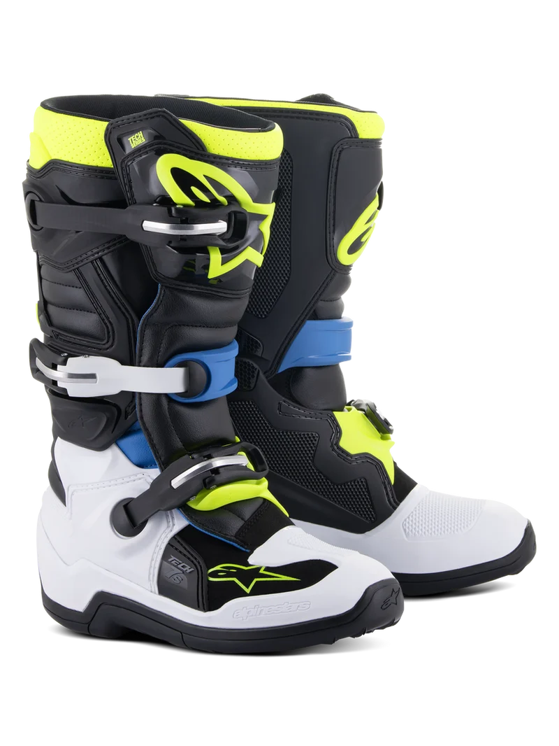 BOTAS ALPINESTARS TECH 7S KIDS NEGRO/AZUL/AMARILLO