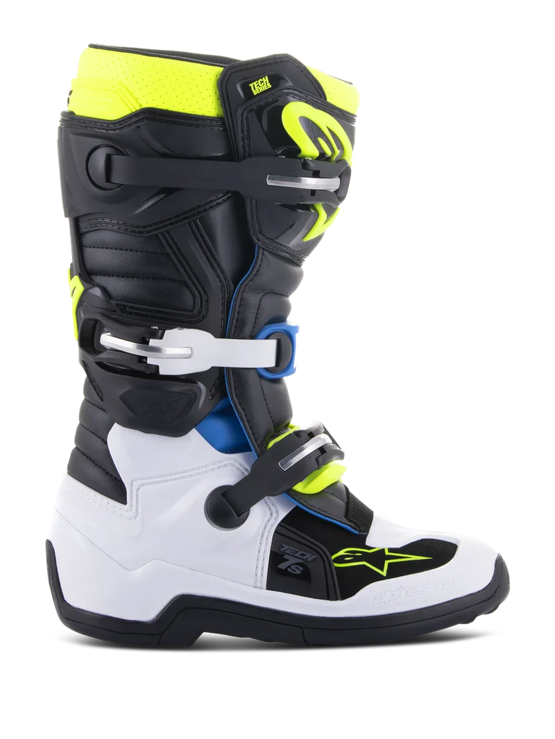 BOTAS ALPINESTARS TECH 7S KIDS NEGRO/AZUL/AMARILLO