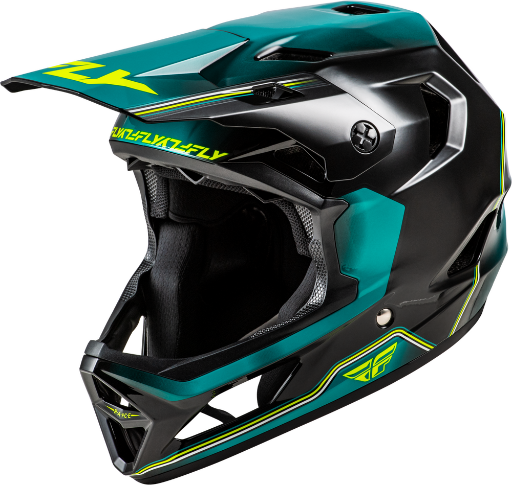 Casco FLY Rayce Repeat 2026 Black/Teal Hi-Vis | FXR