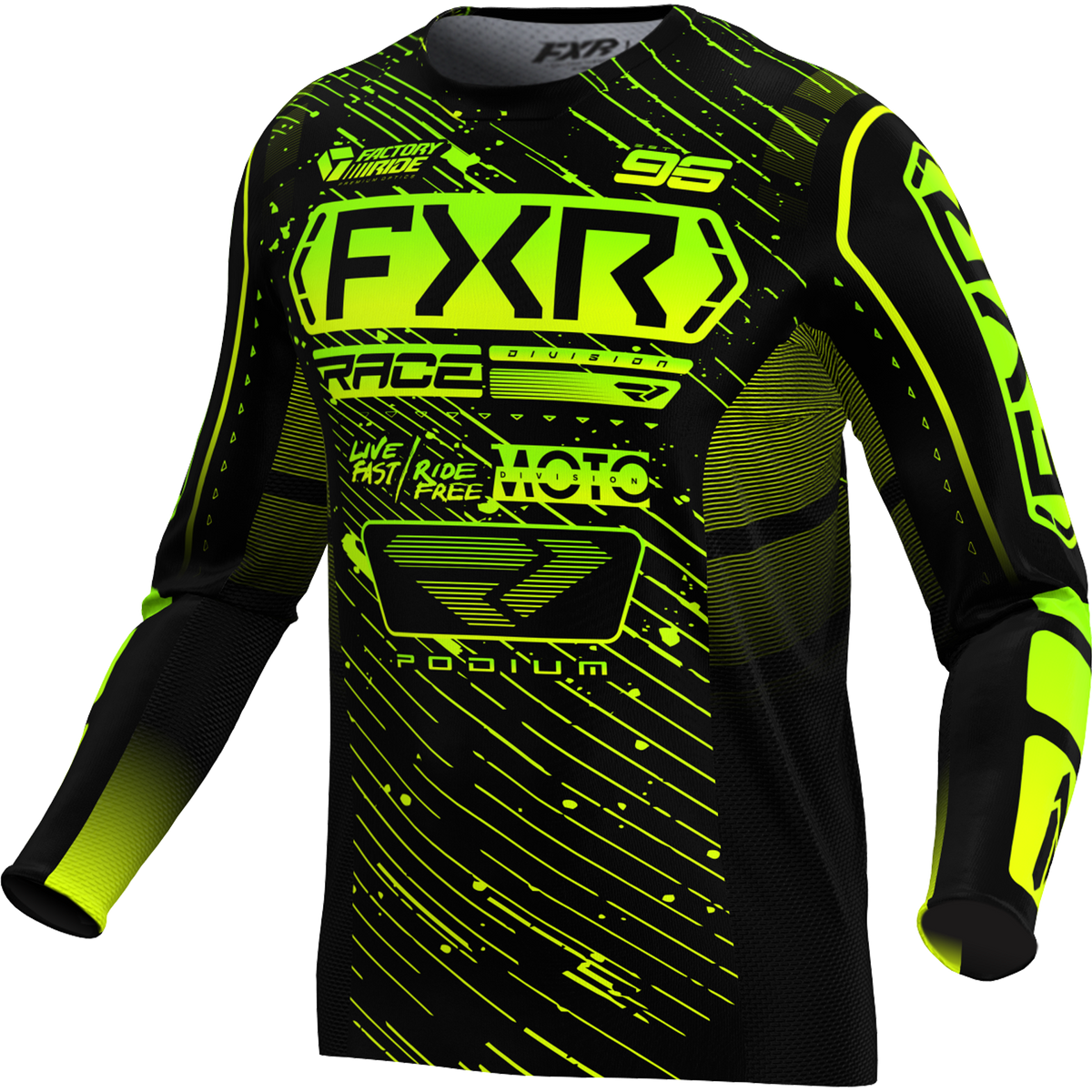 Jersey FXR Podium Black/Hi-Vis/Lime