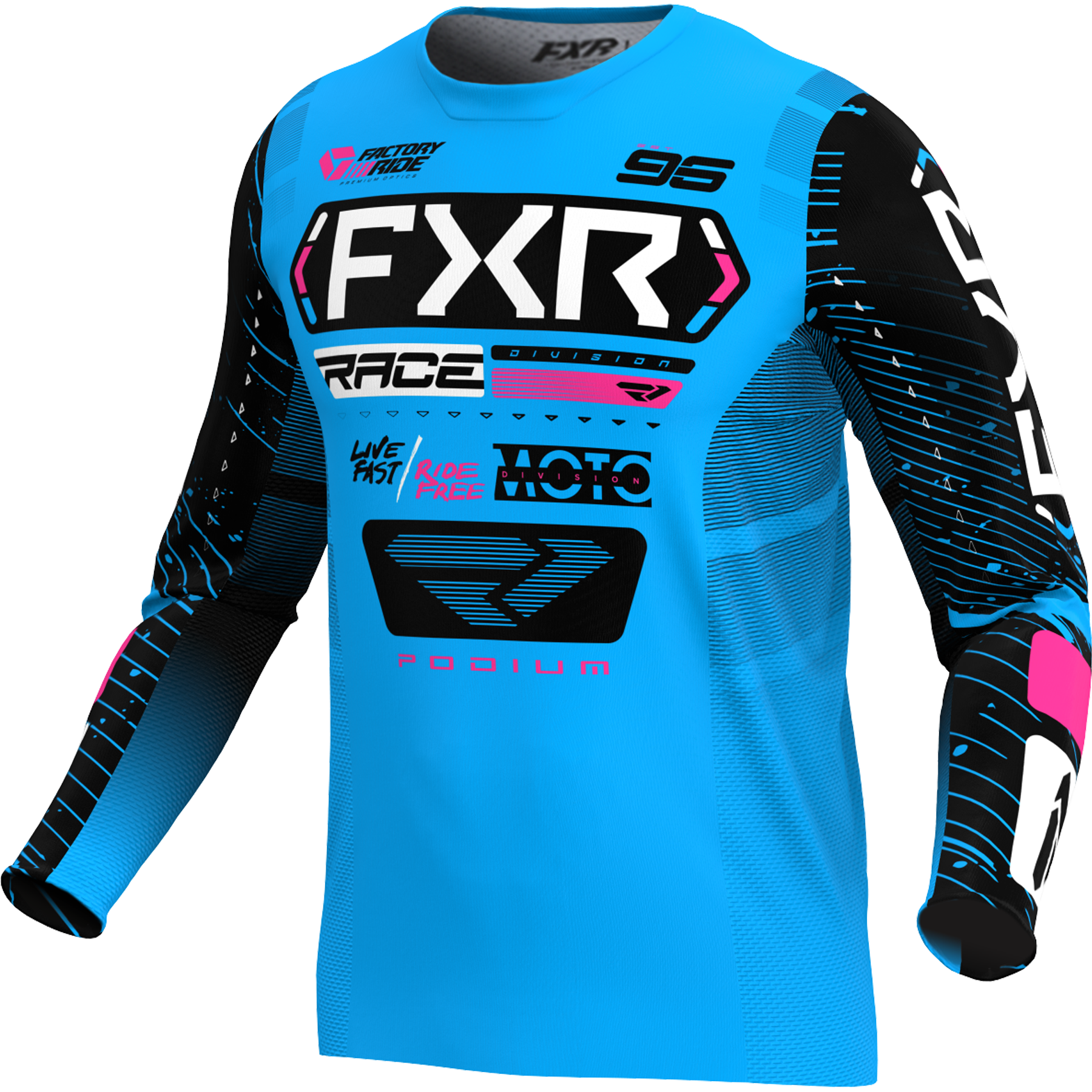 Jersey FXR Podium Cyan/Black/Pink
