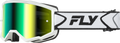 ZONE GOGGLE WHITE/BLACK W/ IRIDESCENT GRN MIRROR LENS