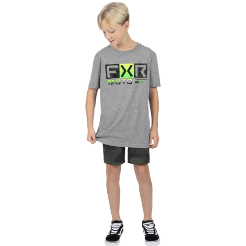 POLERA YOUTH PREMIUM T-SHIRT 24 GREY HEATHER/ARMY CAMO
