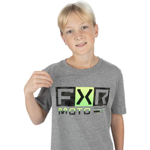 POLERA YOUTH PREMIUM T-SHIRT 24 GREY HEATHER/ARMY CAMO
