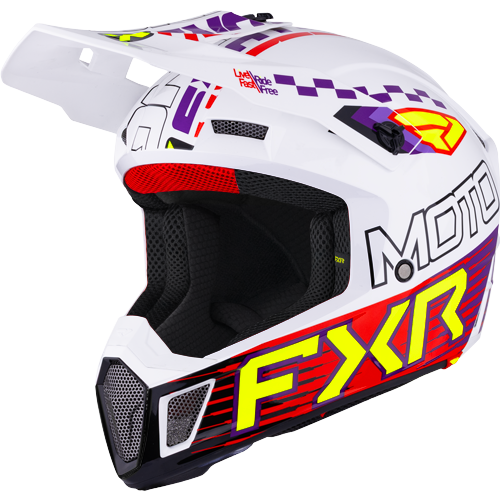 Casco FXR Clutch Race Div MX White/Purple/Red